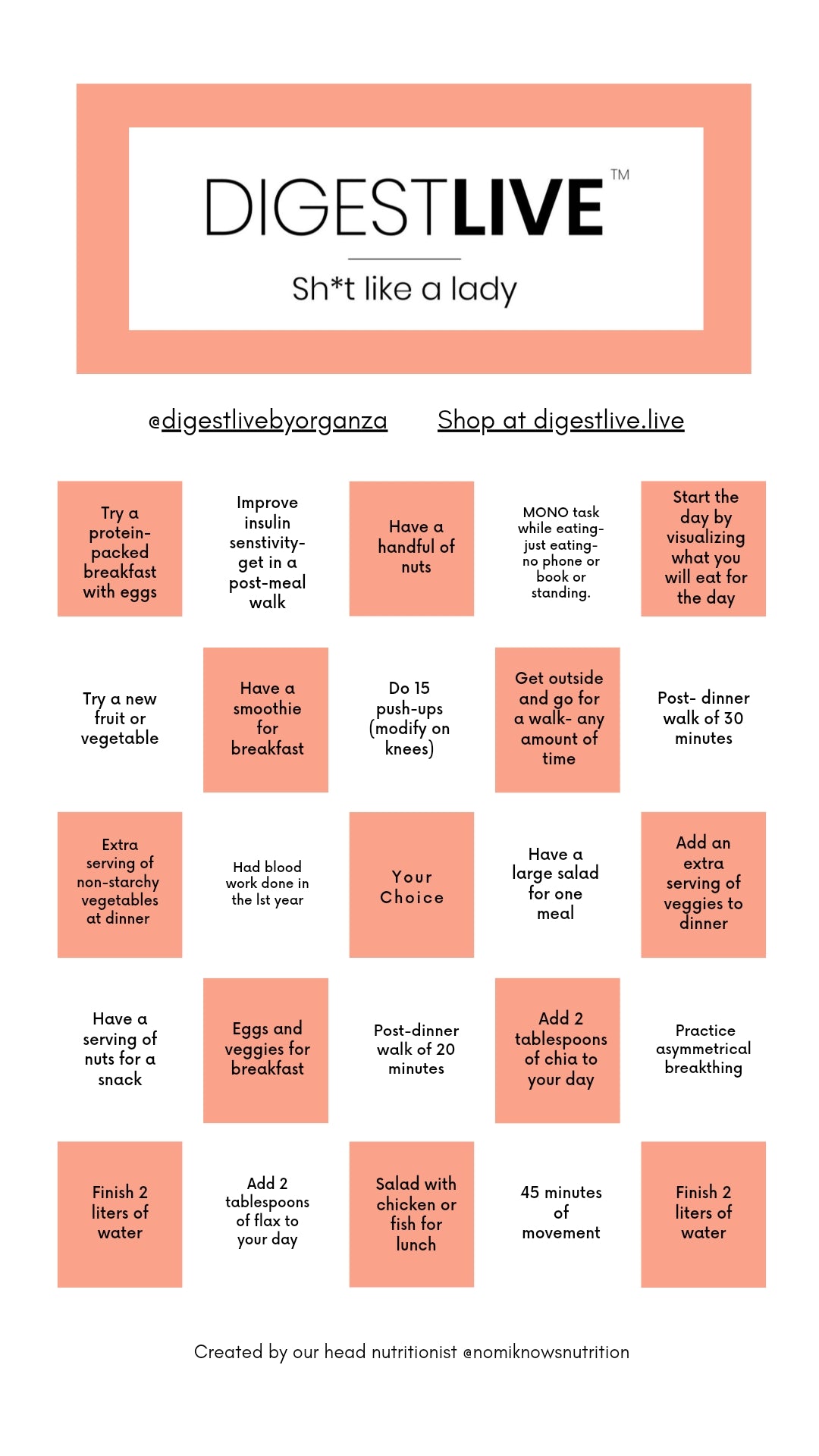 Challenge Yourself to Healthy Bingo